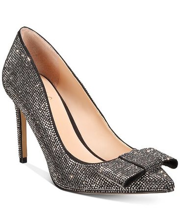 INC International Concepts INC Women's Kalina Bling Bow Pumps, Created For Macy's & Reviews - Pumps - Shoes - Macy's silver