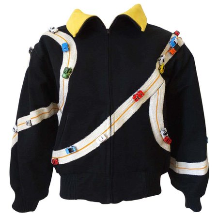 Rare Bob Mackie Toy Race Car Oversized Bomber Jacket at 1stDibs | bob mackie jackets, bob mackie coat, car jacket