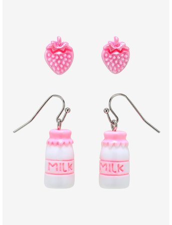Strawberry Milk Earring Set
