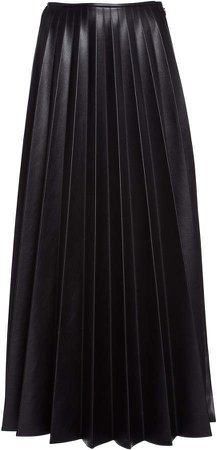 Peter Do Pleated Faux Leather Maxi Skirt