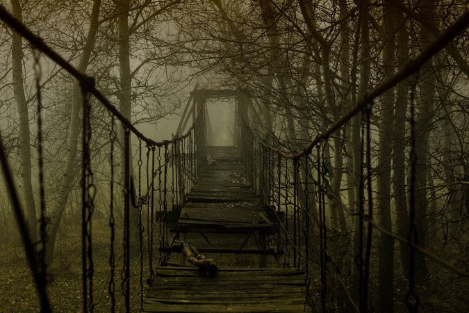 dark creepy bridge