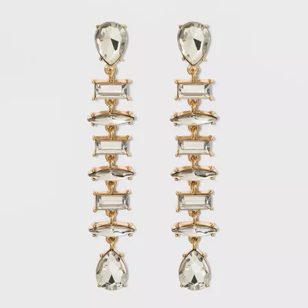 SUGARFIX by BaubleBar Graphic Crystal Drop Earrings - Clear : Target