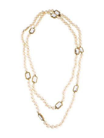 Chanel Vintage Faux Pearl & Resin Necklace - Necklaces - CHA343886 | The RealReal