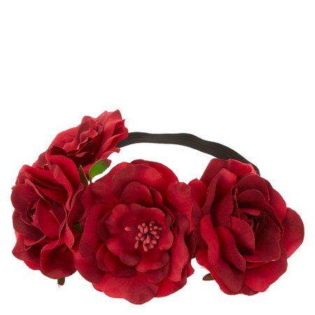 Oversized Burgundy Rose Flower Crown Headwrap | Icing US