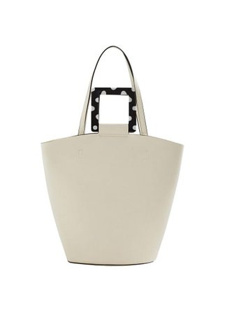 MANGO Polka-dot handles shopper bag