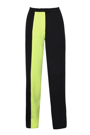 Clothing : Leggings : 'Ivey' Neon Yellow Colour Block Trousers