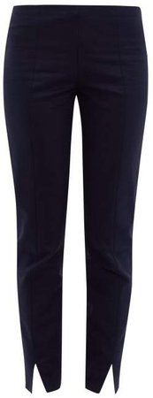 Sorocco Slit Cuff Cotton Blend Trousers - Womens - Navy