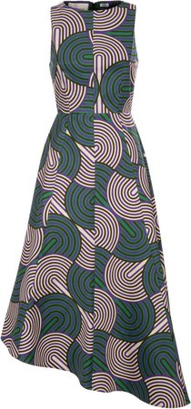 Pina Asymetric Printed Cotton-Blend Dress