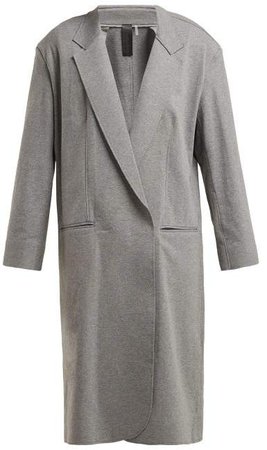 Oversized Stretch Cotton Coat - Womens - Grey