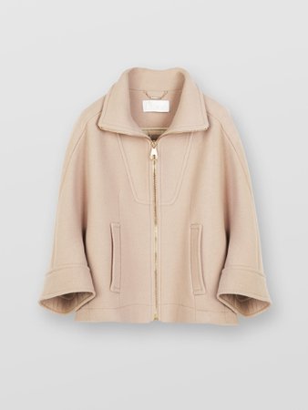 Boxy Wool Jacket With Front Zipper | Chloé TR