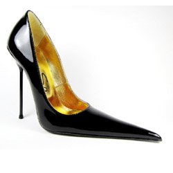 High Heel Pointed Stiletto Black Patent Leather - Stiletto High Heels by RoSa Shoes