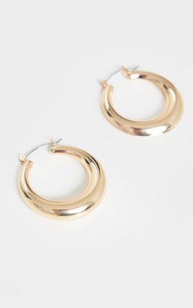 Gold Hoop Circular Earrings | Accessories | PrettyLittleThing