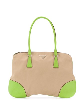 Prada Pre-Owned 1990's two-tone shoulder bag $447 - Buy Online - Mobile Friendly, Fast Delivery, Price