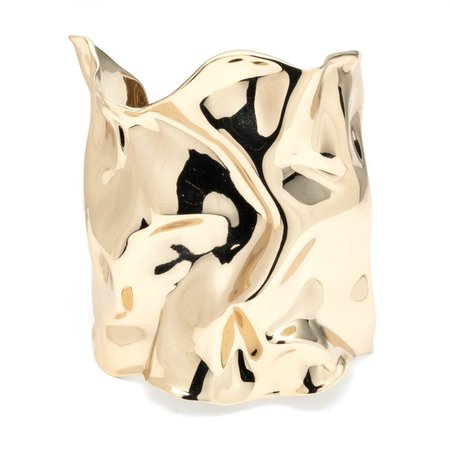 Crumpled Gold Wide Cuff Bracelet – ALEXIS BITTAR