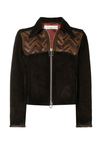 Golden Goose brown fitted leather jacket