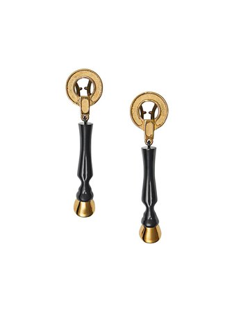 Burberry Resin And Gold-Plated Hoof Drop Earrings | Farfetch.com