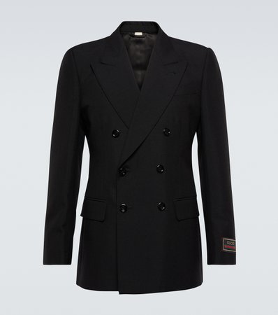 Gucci, Double-breasted wool-blend blazer