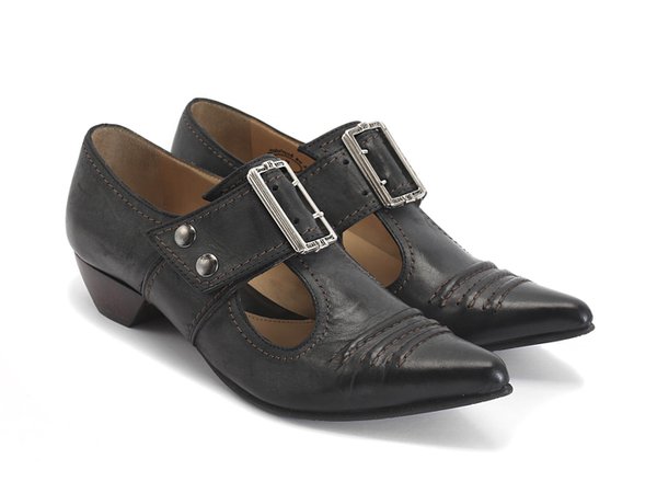 Fluevog Shoes | Shop | Pilgrim (Black) | Buckled Victorian loafer