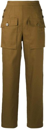 sailor button cargo trousers
