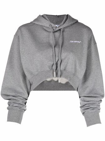 Off-White Helvetica Cropped Hoodie - Farfetch