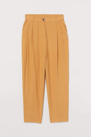 Fitted Twill Pants - Yellow