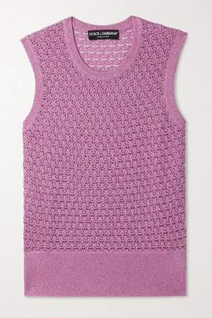 Metallic Knitted Tank - Pink