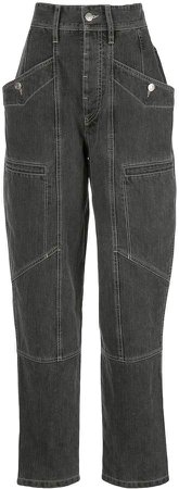 panelled tapered jeans