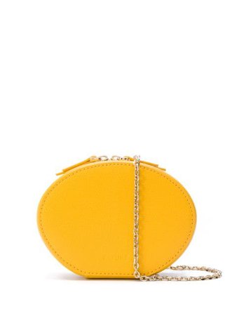 Cafuné Egg textured leather clutch yellow ACFNW002105009 - Farfetch