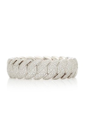 18k White Gold Diamond Wave Bracelet By Sidney Garber | Moda Operandi