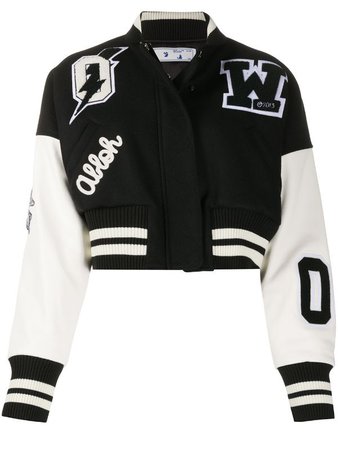 Shop Off-White cropped bomber jacket with Express Delivery - FARFETCH