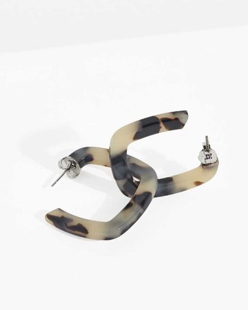 Animal Resin Square Hoop Earrings | Jigsaw