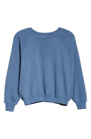 THE GREAT. The Shrunken Sweatshirt blue