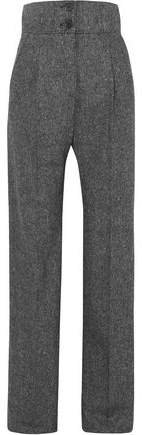 Melange Wool-tweed Wide-leg Pants