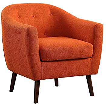 Amazon.com: GDF Studio 300598 Macedonia Mid Century Modern Tufted Back Muted Orange Fabric Recliner: Home & Kitchen