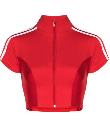 Paolina Russo Adidas Crop Top in Red