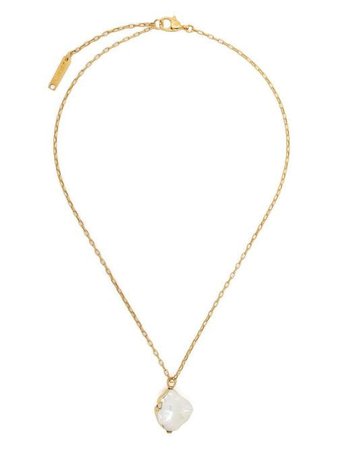 Shop gold AMBUSH medium Dipped Pearl charm necklace with Express Delivery - Farfetch