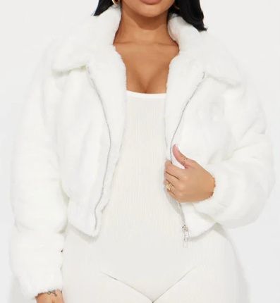 Ivory Better With You Faux Jacket