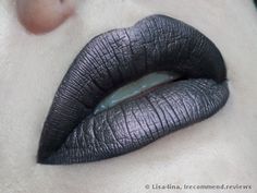 dark grey slate steel grey metallic lipstick