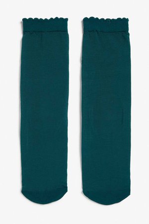 Sleek socks - Forest green - Socks & Tights - Monki GB