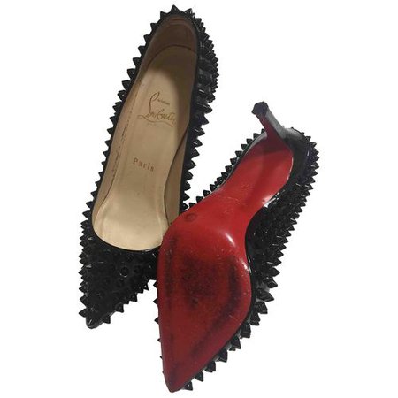 Nosy spikes patent leather heels Christian Louboutin Black size 36.5 EU in Patent leather - 10304393