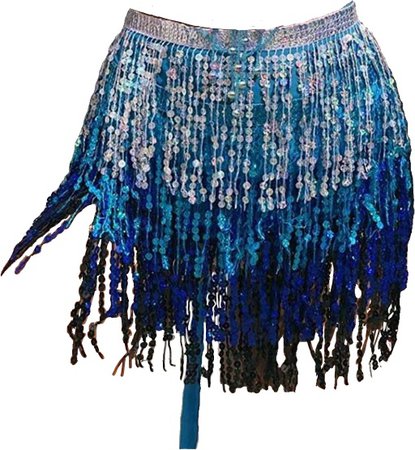 blue sequin skirt