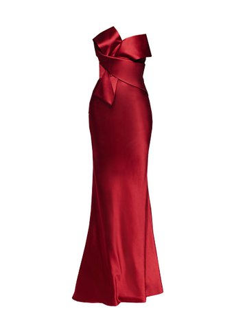 Dress Long Red Satin