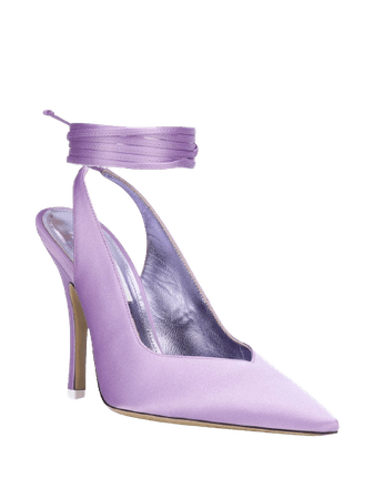 The Attico Women's Purple Venus Satin Slingback Court Shoes