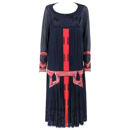 SADIE NEMSER c.1920’s Art Deco Silk Beaded Cubist Flapper Couture Dress For Sale at 1stdibs