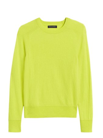 Italian Merino-Blend Crew-Neck Sweater | Banana Republic green