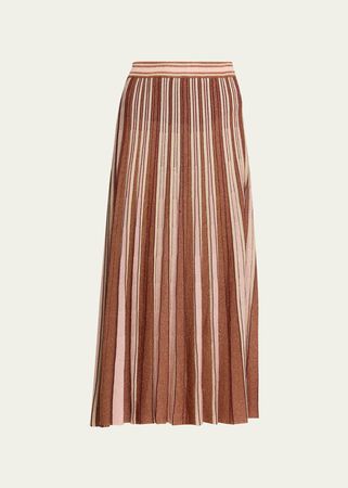 Zimmermann Luminosity Striped Lurex Midi Skirt - Bergdorf Goodman