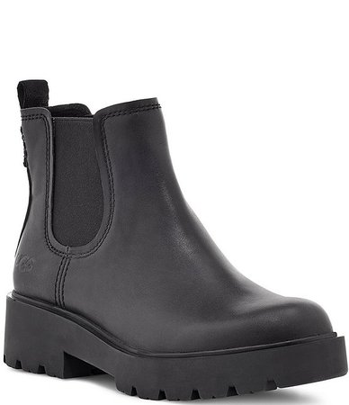 UGG® Markstrum Waterproof Leather Lug Sole Block Heel Chelsea Boots | Dillard's