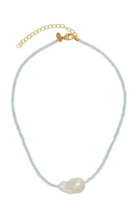 Gold-Filled, Aquamarine And Pearl Necklace By Joie Digiovanni | Moda Operandi