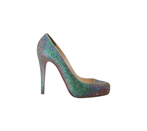 green crystal heels