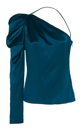 Draped Silk One-Shoulder Top By Cushnie | Moda Operandi